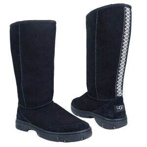 UGG Australia black Tall Black Tasman trim Sheepskin Boots size 9.5/10